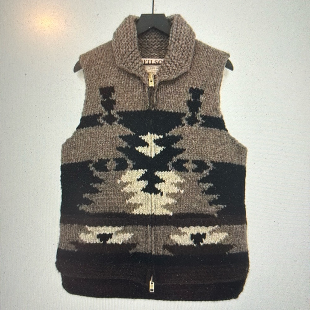FILSON Cowichan Northwest Hand Knit Wool Vest S